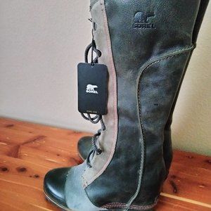 Sorel Cate the Great genuine leather wedge boots